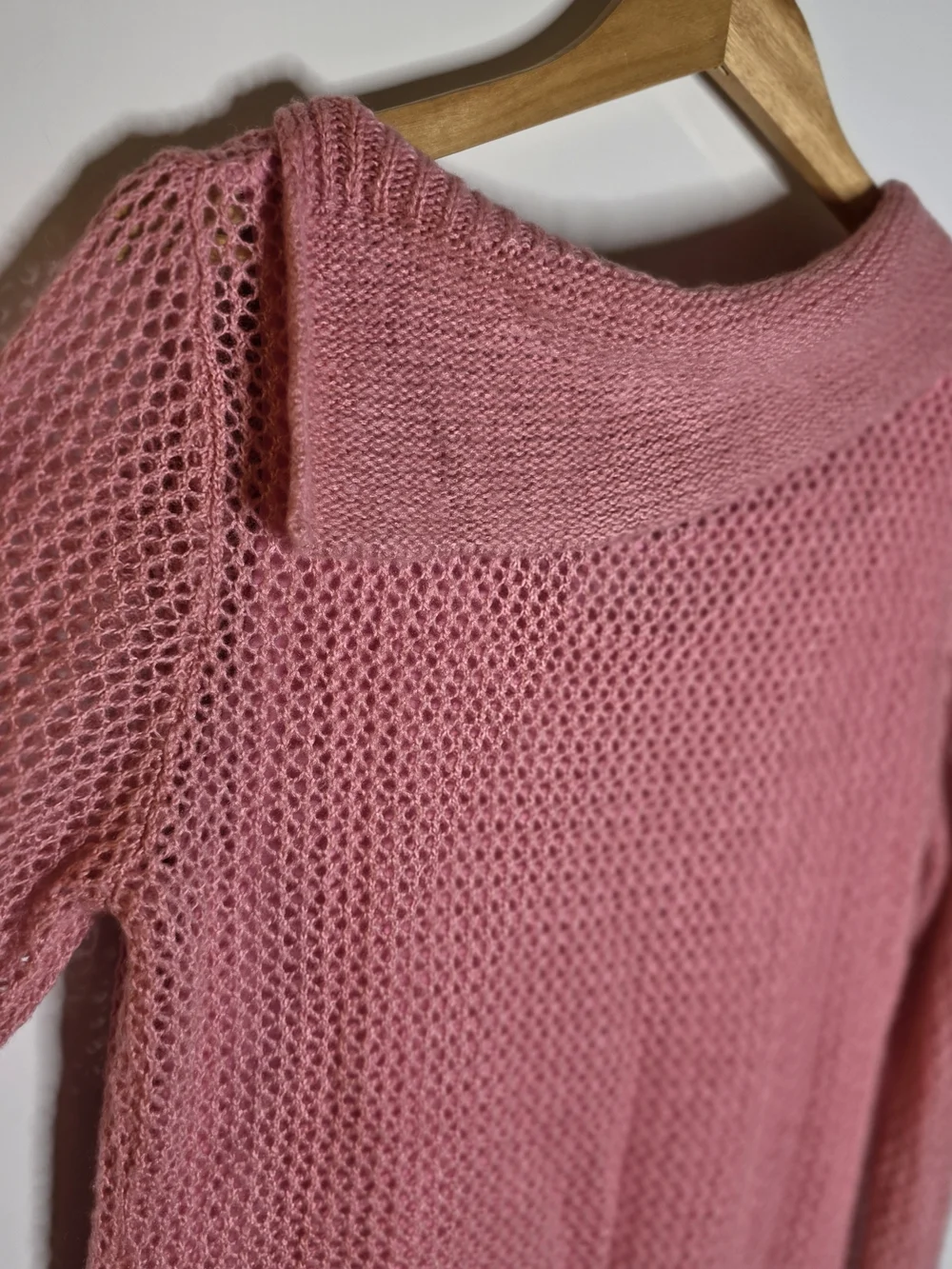 Style & Co Pink envelope neck Open-Knit Women's Sweater and built in tank under